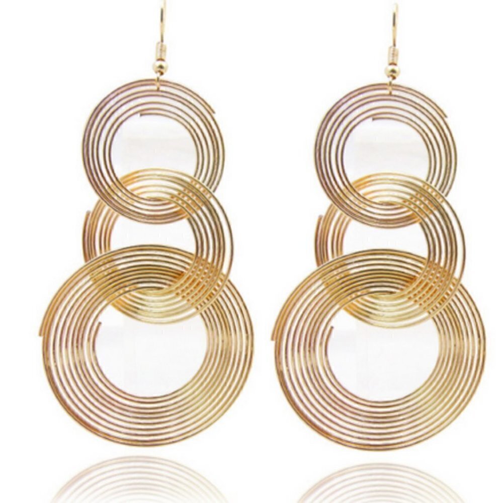 Elegant long circle earrings jewelry - Picture 4 of 8